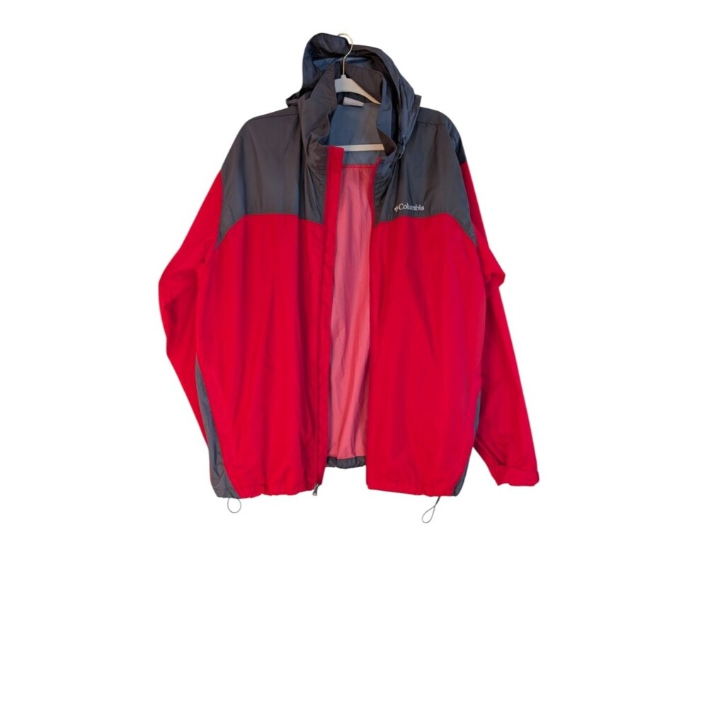 Columbia Lightweight Rain Jacket - Men's Size XL Red/Graphite windbreaker dad